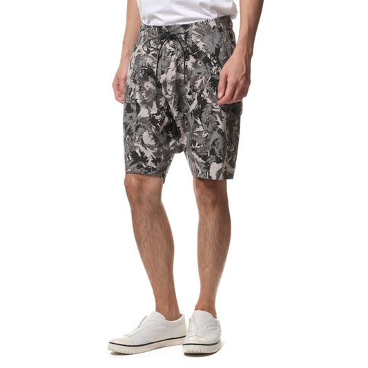  Ny/Coストレッチタッサーリーフカモpt サルエルショートパンツ  