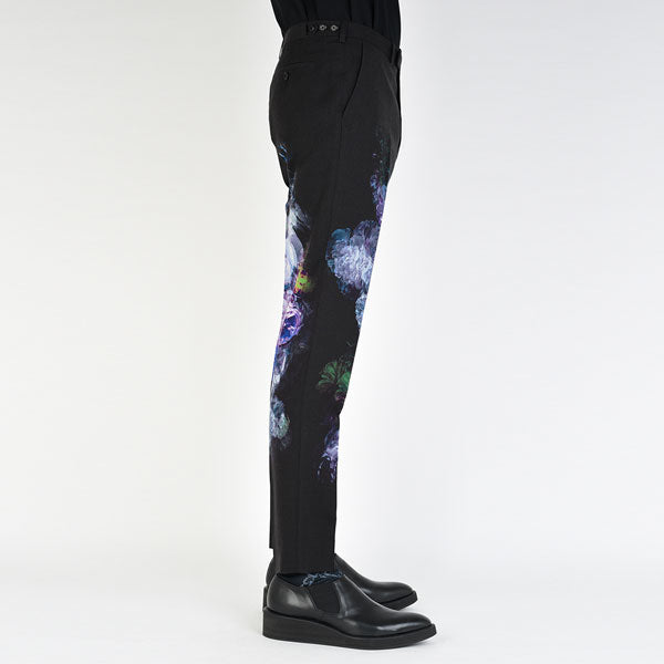 SLIM SLACKS WOOL GABARDINE INKJET (FLOWER)