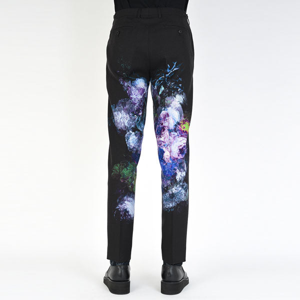 SLIM SLACKS WOOL GABARDINE INKJET (FLOWER)
