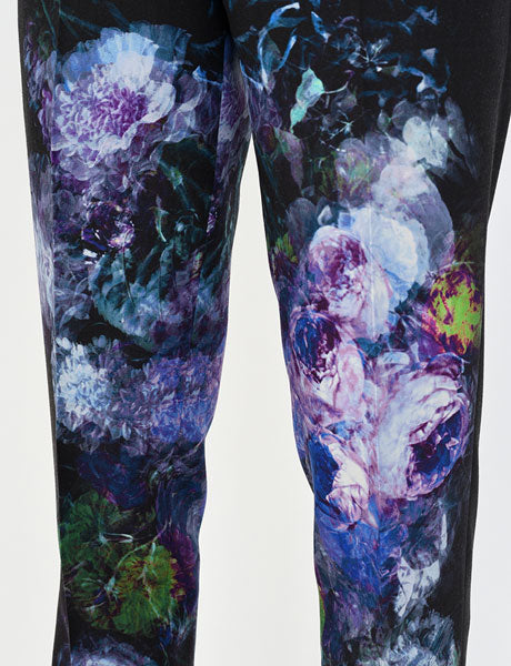 SLIM SLACKS WOOL GABARDINE INKJET (FLOWER)