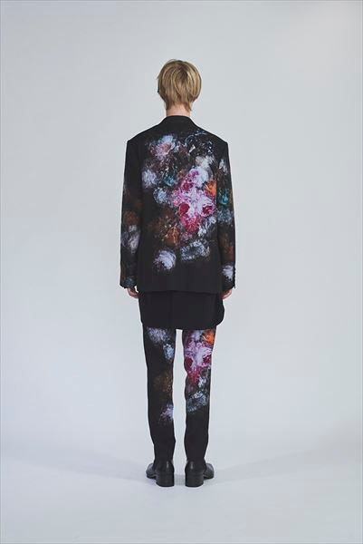 SLIM SLACKS WOOL GABARDINE INKJET (FLOWER)