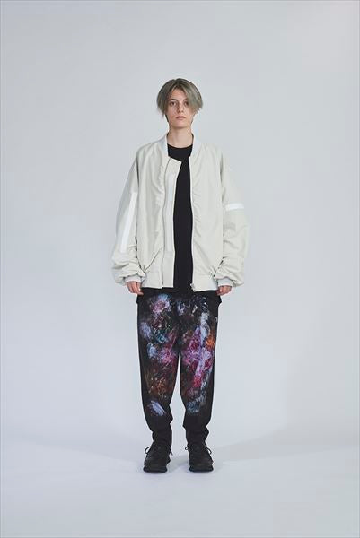 2TUCK TAPERED WIDE WOOL GABARDINE INKJET (FLOWER)