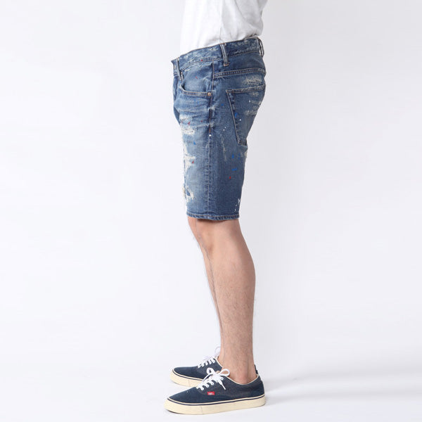 STRETCH CRASH PAINT DENIM 5P SHORTS
