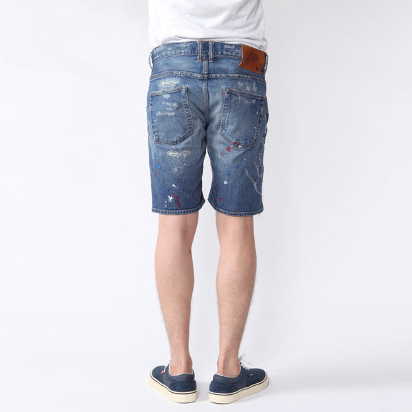 STRETCH CRASH PAINT DENIM 5P SHORTS