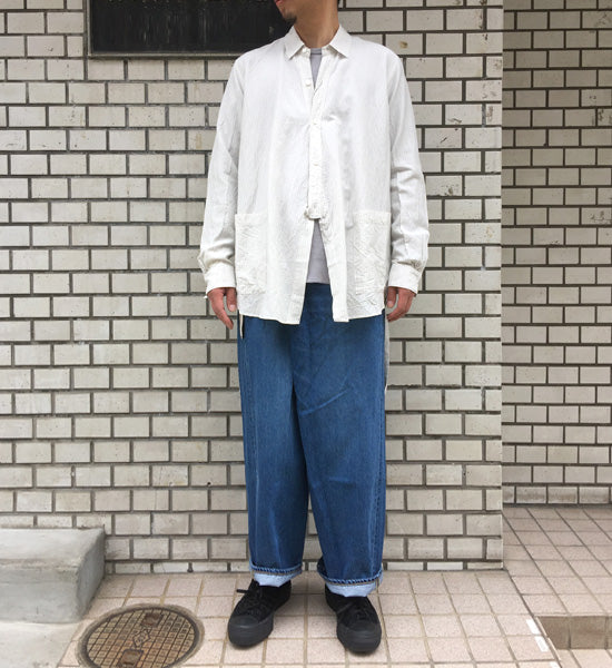 Cu/Ry/Raピンストライプ カシュクールL/S 2WAYシャツ