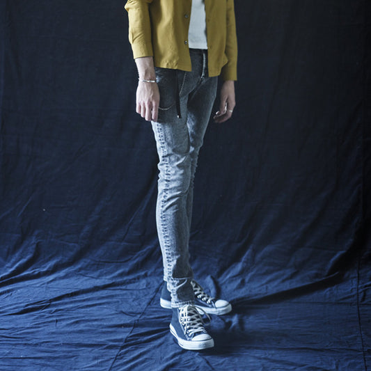  STRETCH DENIM x CHEMICAL WASH SKINNY LEG  