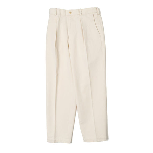  FRONT PLEATS PEGTOP ORGANIC COTTON TWILL  