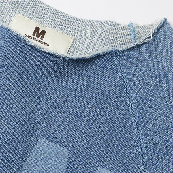 cut off used pullover sweat (flag)