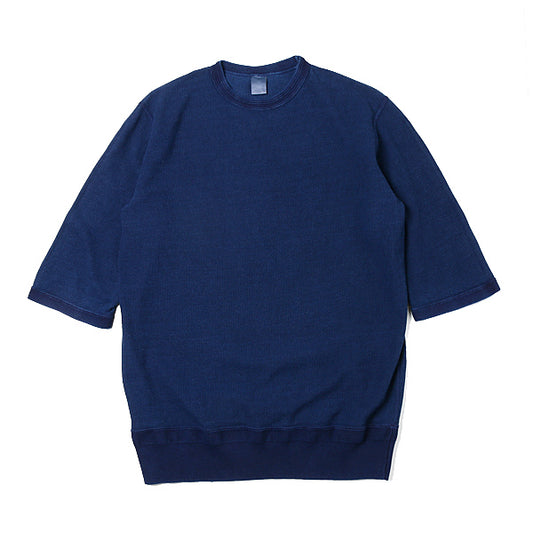  CREW NECK RIB SWEATER H/S (INDIGO)  