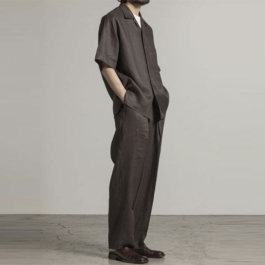  NEW CLASSIC FIT EASY TROUSERS HEMP SHIRTING  