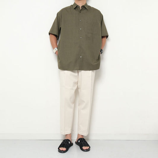  FRONT PLEATS PEGTOP ORGANIC COTTON TWILL  