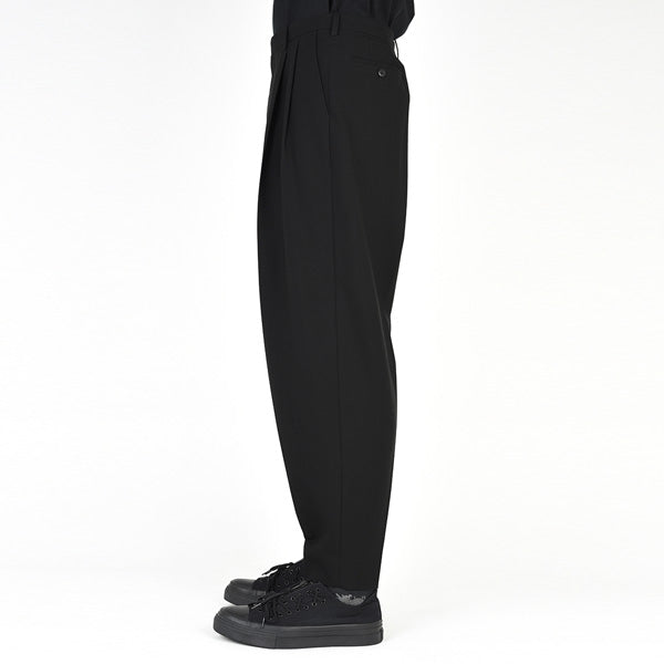 WOOL GABARDINE 2TUCK TAPERED