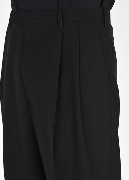 WOOL GABARDINE 2TUCK TAPERED