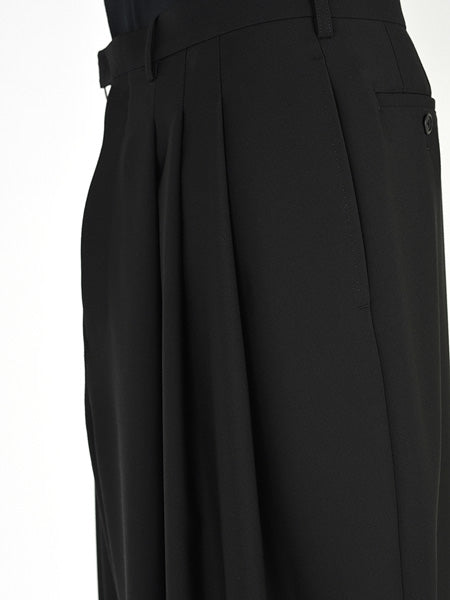 WOOL GABARDINE 3TUCK WIDE