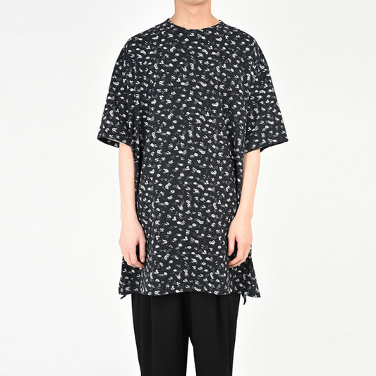  SUPER BIG LONG T-SHIRT INKJET HAZED FLOWER  