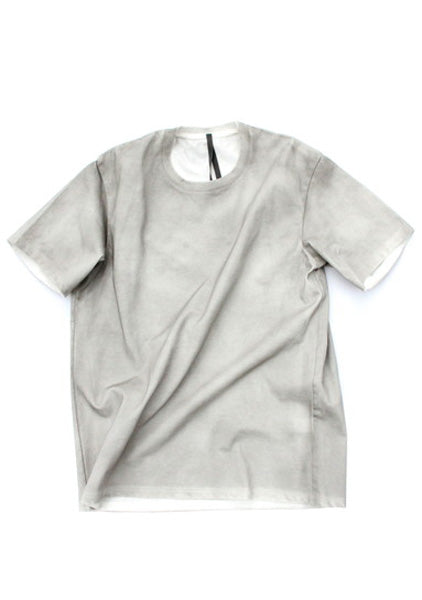  シルキー度詰天竺スプレーダイ クルーネックS/S バックプリント  