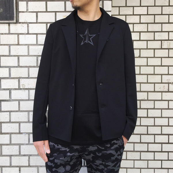 スタープリント シルキー天竺 クルーネック半袖