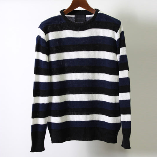  LINEN COTTON BORDER SUMMER KNIT  