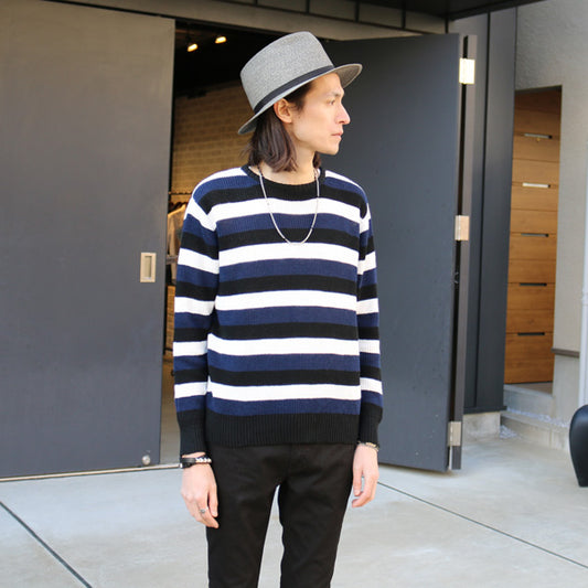  LINEN COTTON BORDER SUMMER KNIT  