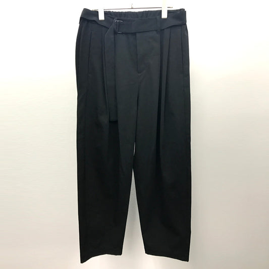  コットン強撚ギャバ 2タックワイドパンツ  