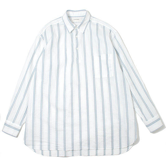  PULLOVER SHIRTS ORGANIC SUPIMA/BROWN COTTON STRIPE  