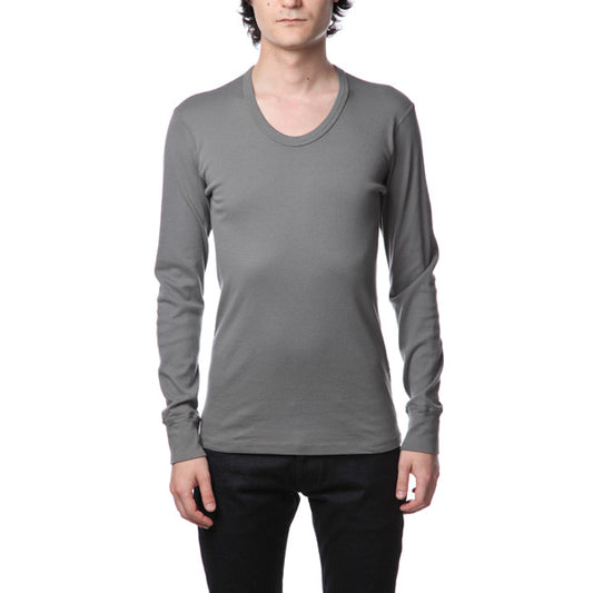  シルキーフライス Uネック L/S  