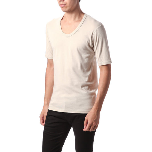  シルキーフライス Uネック 5分袖  