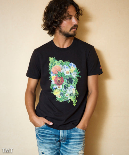  S/SL ラフィー天竺TEE (BOTANICAL SKULL)  