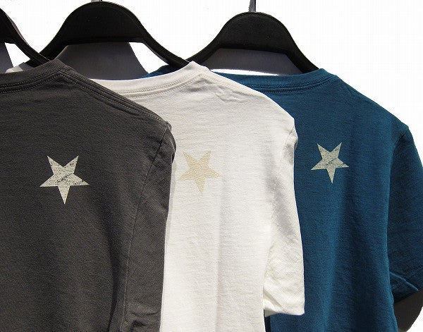 short sleeve vintage style V-neck t-shirts (star)
