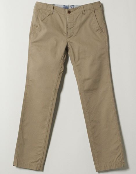 KHAKI TIGHT TAPERED HIGH COUNT CHINO CLOTH