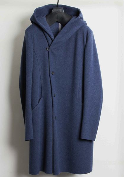 KAZUYUKI KUMAGAI カシミヤ混ストレッチメルトン フーデッドコート