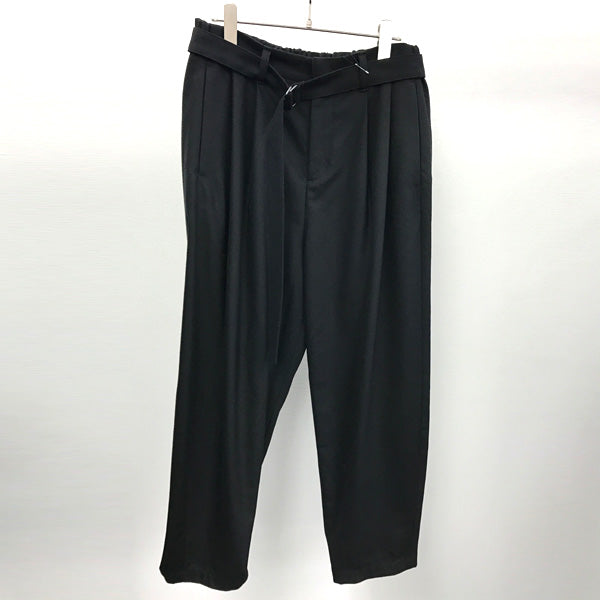 ウールギャバ 2タックワイドパンツ
