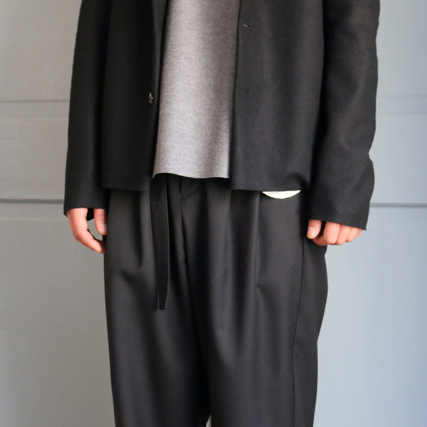 ウールギャバ 2タックワイドパンツ