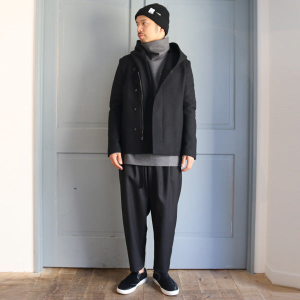 ウールギャバ 2タックワイドパンツ