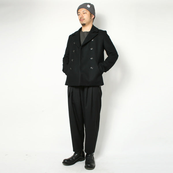 ウールギャバ 2タックワイドパンツ