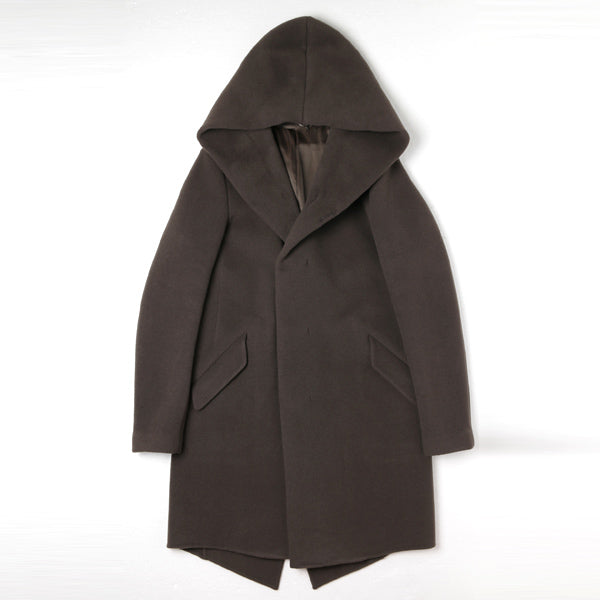 カシミヤ混Wフェイスビーバー フーデッドコート