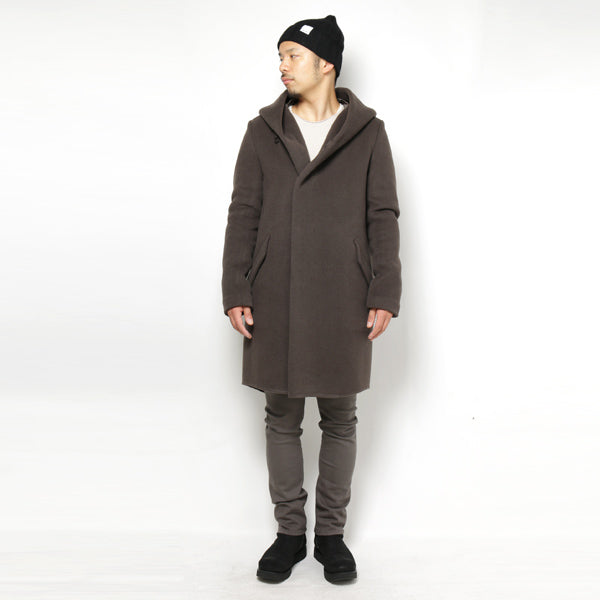 カシミヤ混Wフェイスビーバー フーデッドコート