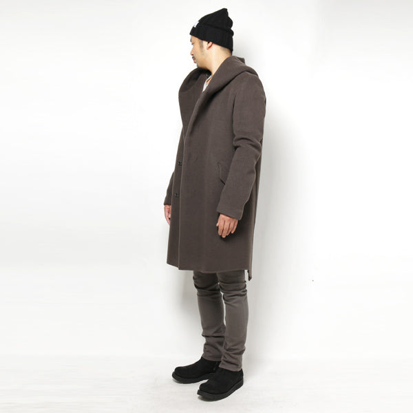 カシミヤ混Wフェイスビーバー フーデッドコート