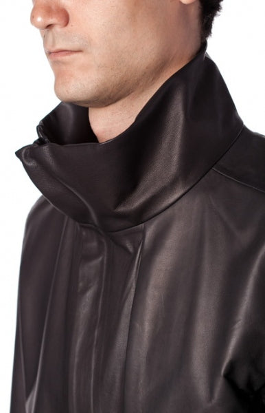 ラムレザー3レイヤー スタンドカラーブルゾン