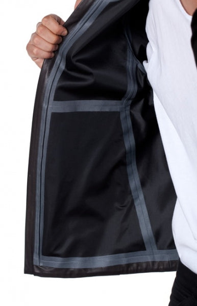 ラムレザー3レイヤー スタンドカラーブルゾン