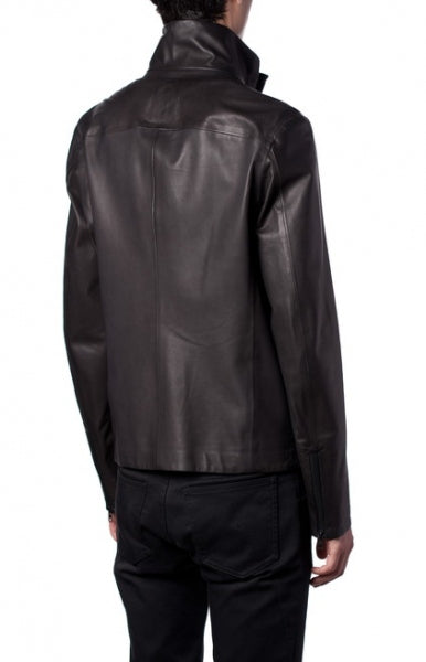 ラムレザー3レイヤー スタンドカラーブルゾン