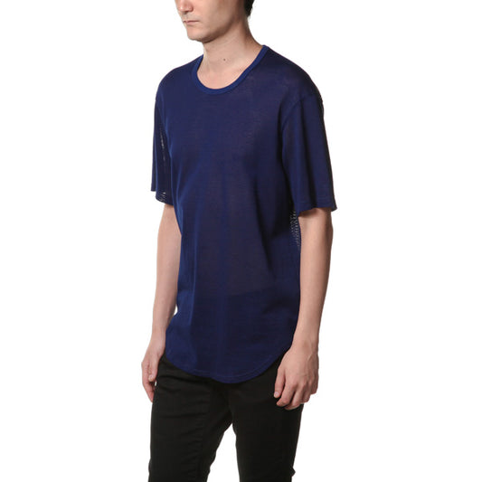  スーピマアイレットメッシュ クルーネックS/S  