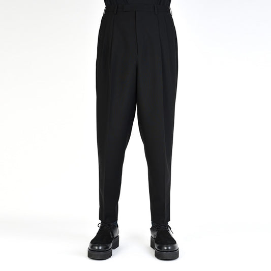  WOOL GABARDINE 2TUCK TAPERED WIDE  