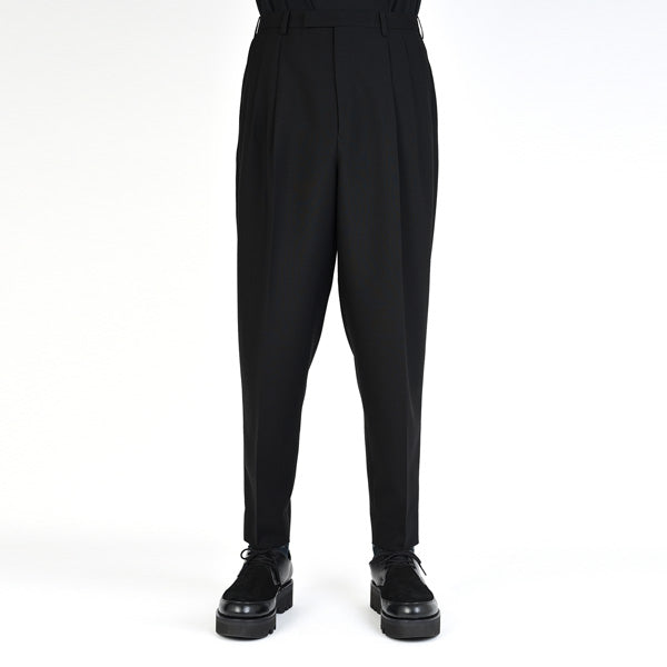 WOOL GABARDINE 2TUCK TAPERED WIDE