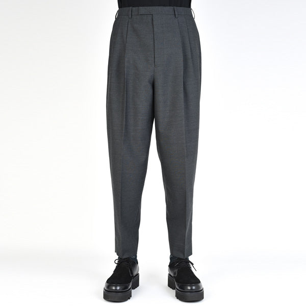 WOOL GABARDINE 2TUCK TAPERED WIDE