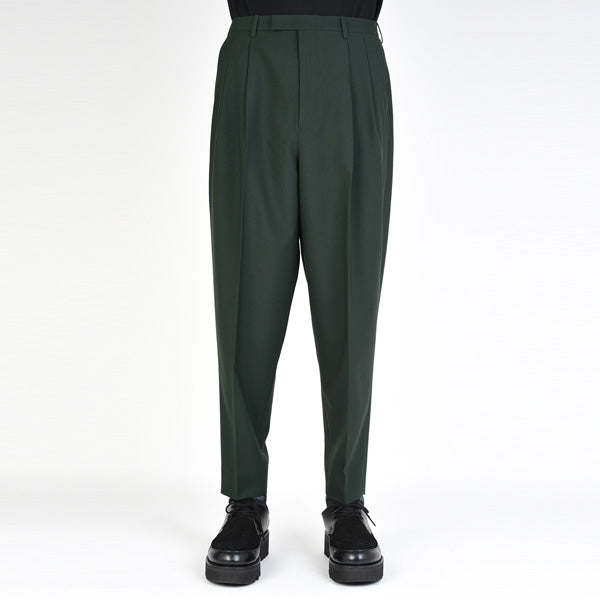 WOOL GABARDINE 2TUCK TAPERED WIDE