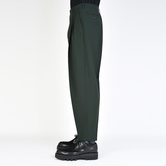  WOOL GABARDINE 2TUCK TAPERED WIDE  