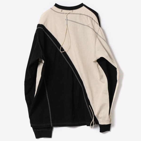 MERCERIZED CO JERSEY VESSEL PANELED L/S TEE