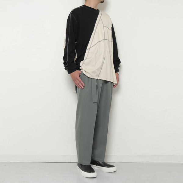 MERCERIZED CO JERSEY VESSEL PANELED L/S TEE