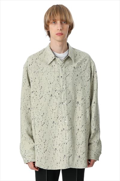 WO/PE RANDOM HOLE JACQUARD VESSEL L/S SHIRT JACKET